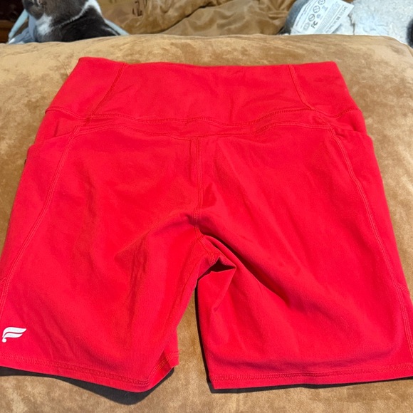 Fabletics Vibrant Red Bike Shorts - Picture 2 of 4